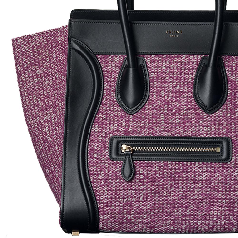 14/15AW CELINEセリーヌコピー Luggage ミニ ツイード,Grape